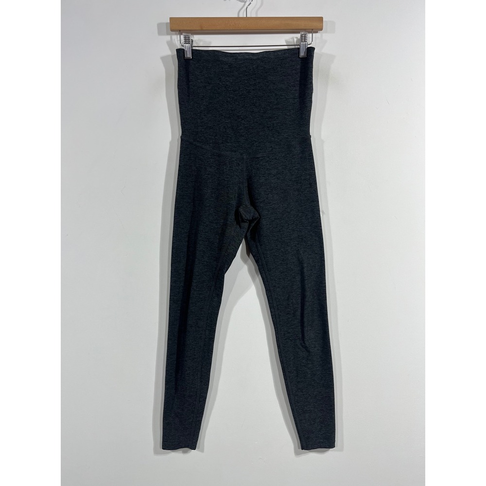 Beyond the Bump Maternity Leggings Gray Space Dye Womens Medium Stretchy Comfy